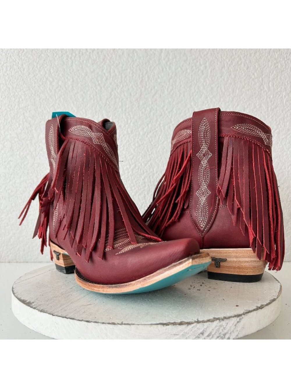 Lane SENITA FALLS Womens Cowboy Bootie Red Western Short Cowgirl Boots Size 7.5